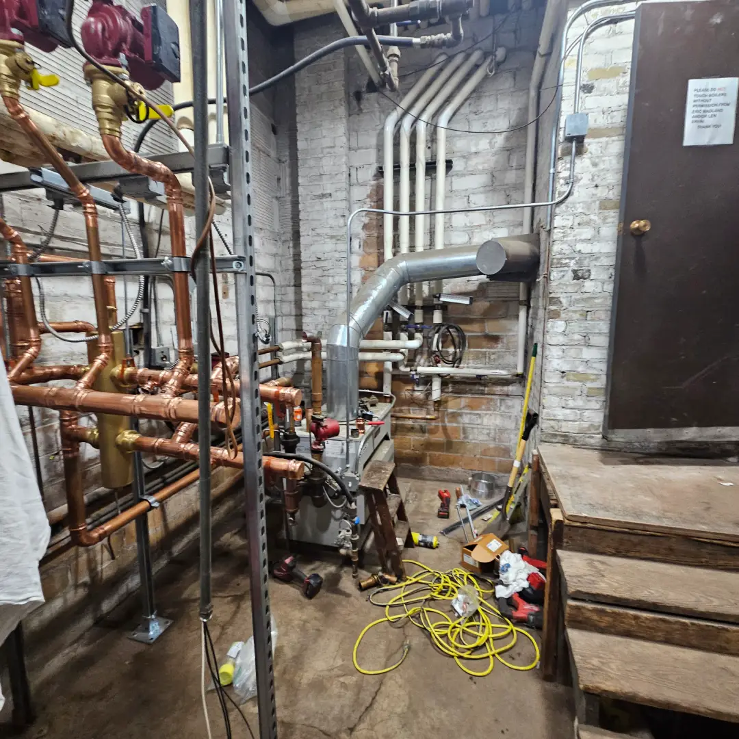 Boiler System Installation in Mechanical Room