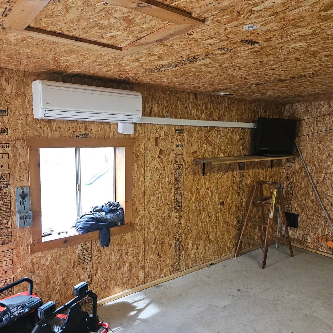 Mini-Split Air Conditioner Installed in Workshop