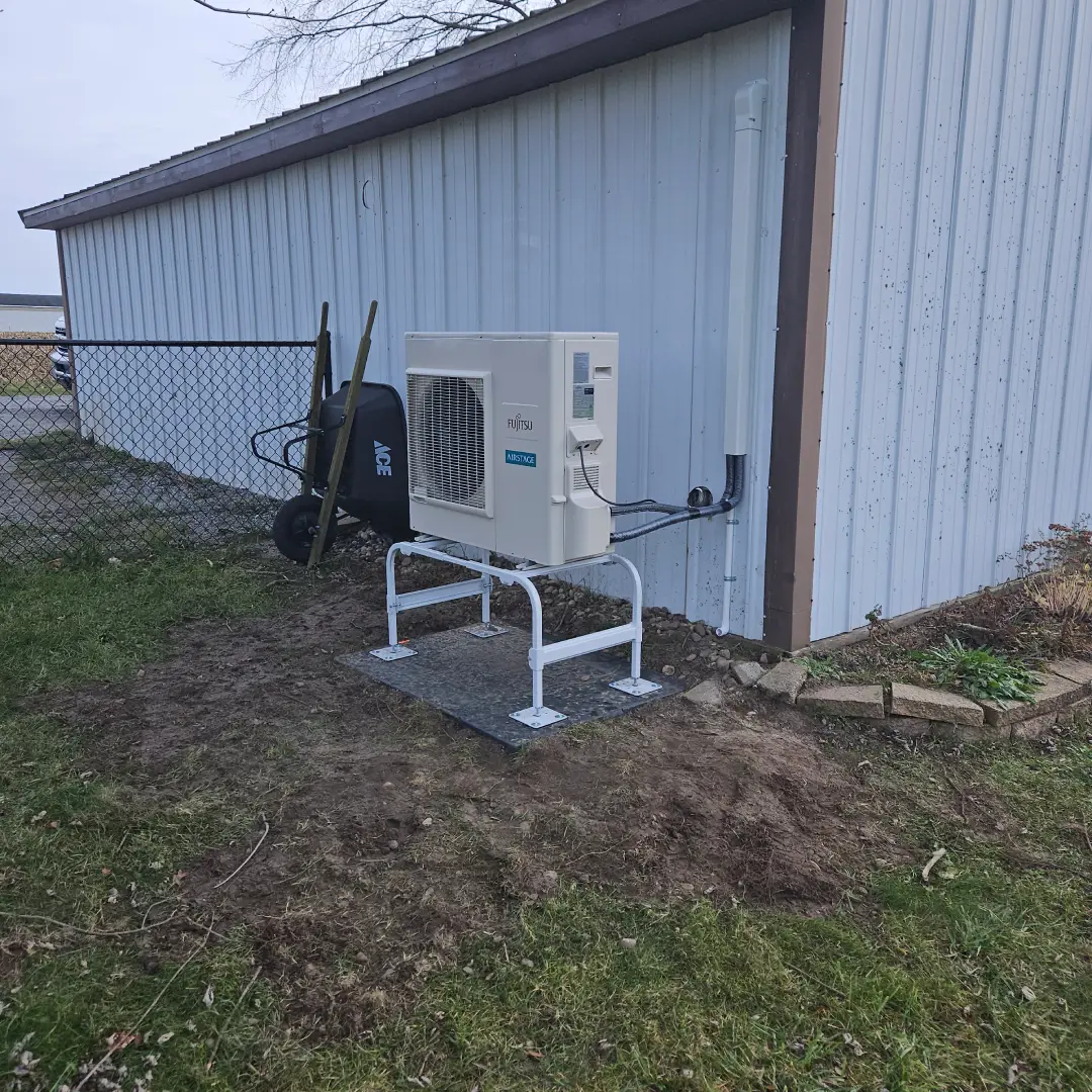 Outdoor Fujitsu Mini-Split Heat Pump Installation